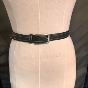 Leather Vintage Belt Size L Black Unisex Accessories Stitched Casual Western